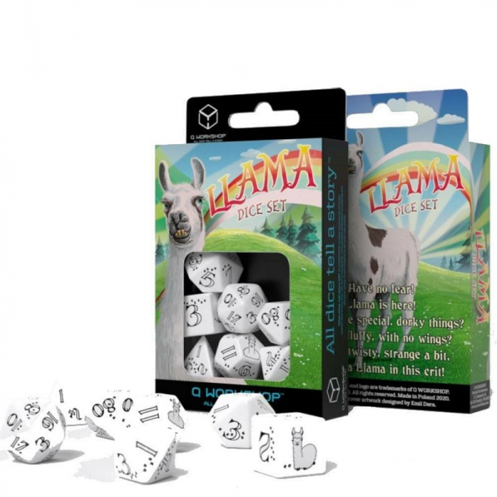 Q-Workshop - Bright Llama Dice Set  (7 dice) [2]