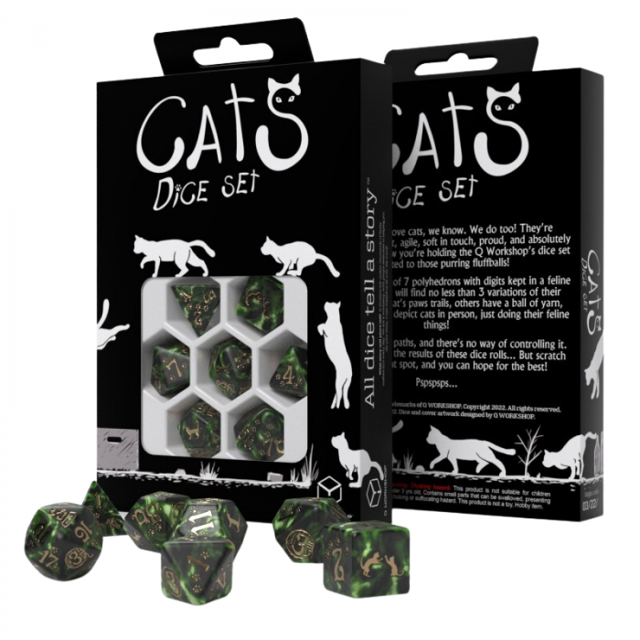 Q-Workshop - Cats Dice Set - Pixel (7 dice) [5]