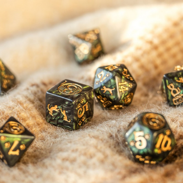 Q-Workshop - Cats Dice Set - Pixel (7 dice) [3]