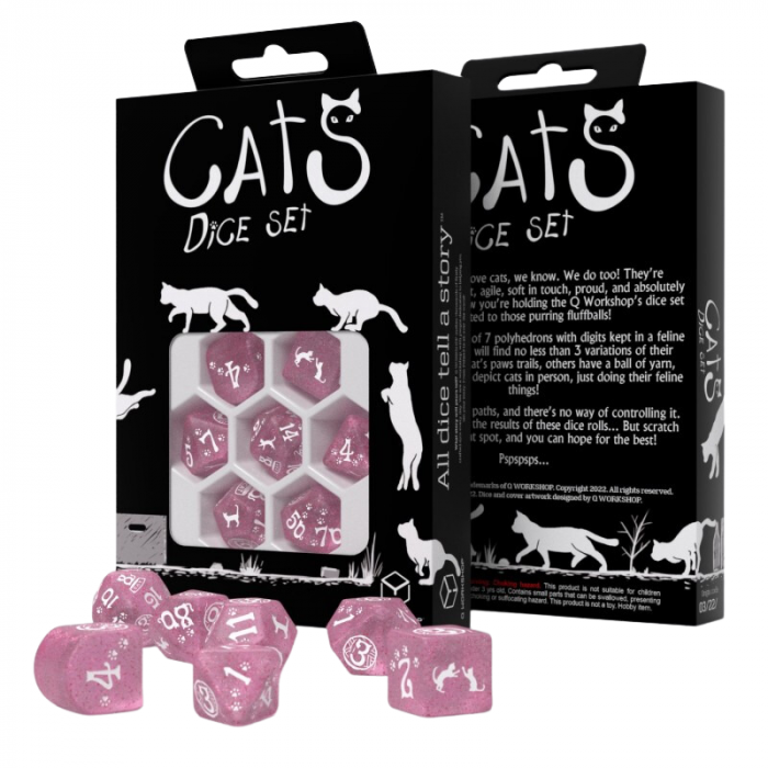 Q-Workshop - Cats Modern Dice Set - Daisy (7 dice) [5]
