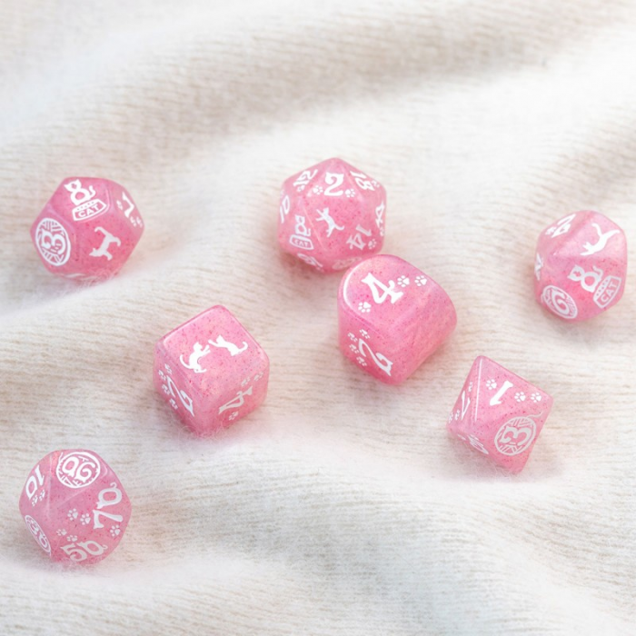 Q-Workshop - Cats Modern Dice Set - Daisy (7 dice) [4]