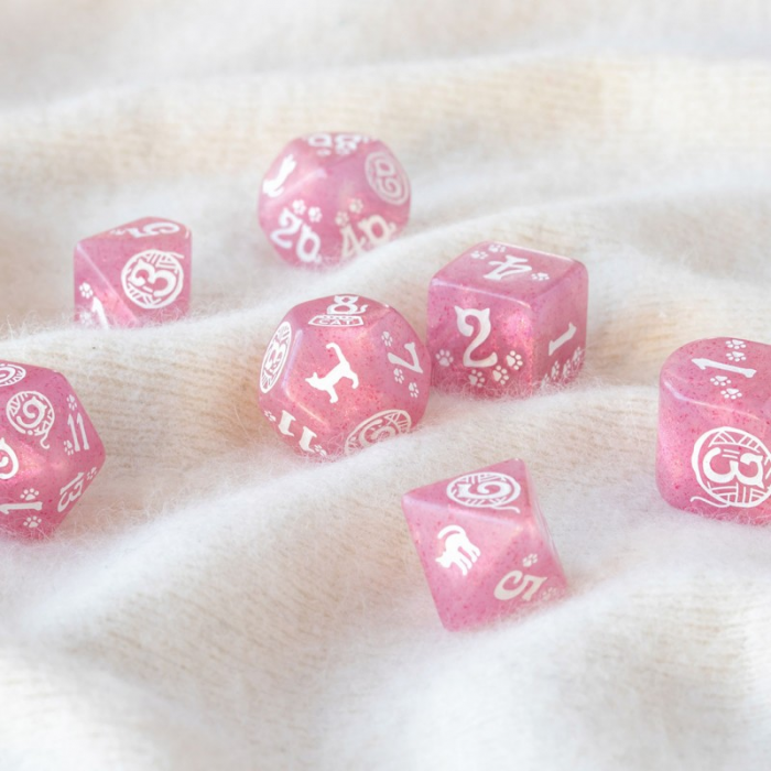 Q-Workshop - Cats Modern Dice Set - Daisy (7 dice) [2]