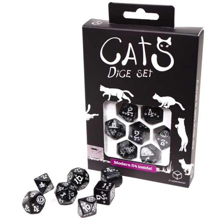Q-Workshop - Cats Modern Dice Set - Waffle - (cutie usor deteriorata) [2]