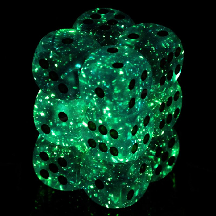 Chessex Borealis Dice Block 16mm Light Smoke/silver Luminary D6 (12 dice) [3]