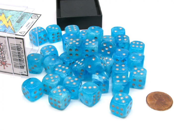 Chessex Signature Dice Block 12mm Luminary Sky/silver D6 (36 dice) [4]