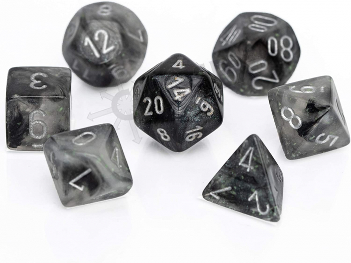 Chessex Borealis Polyhedral Dice Set Light Smoke/silver Luminary (7 dice) [2]