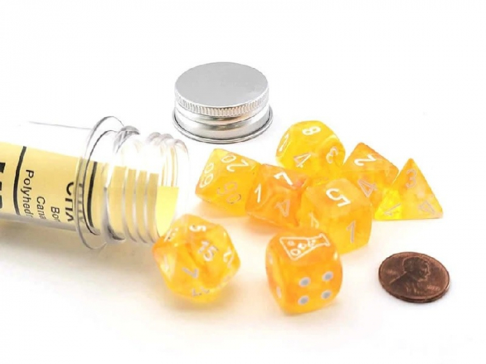 Chessex Borealis Polyhedral Dice Set Canary/white Luminary (7 dice) (with bonus die) [3]