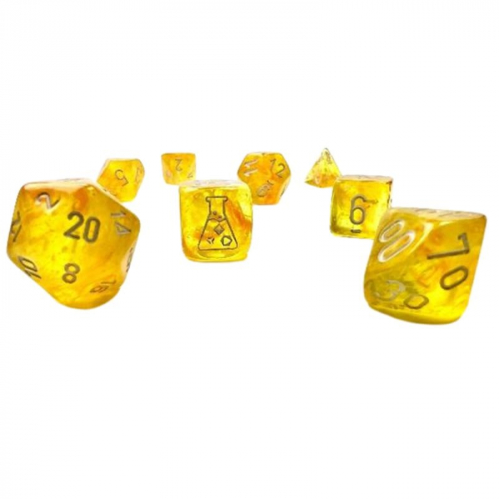 Chessex Borealis Polyhedral Dice Set Canary/white Luminary (7 dice) (with bonus die) [4]