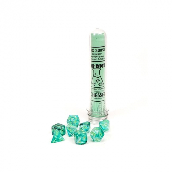 Chessex Borealis Polyhedral Dice Set Kelp/light green Luminary (7 dice) (with bonus die) [3]