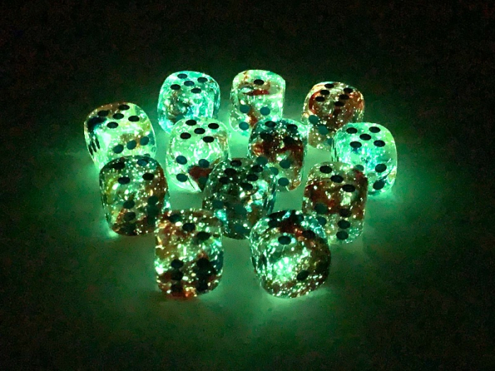 Chessex Nebula Dice Block 16mm Primary/blue Luminary D6 (12 dice) [3]