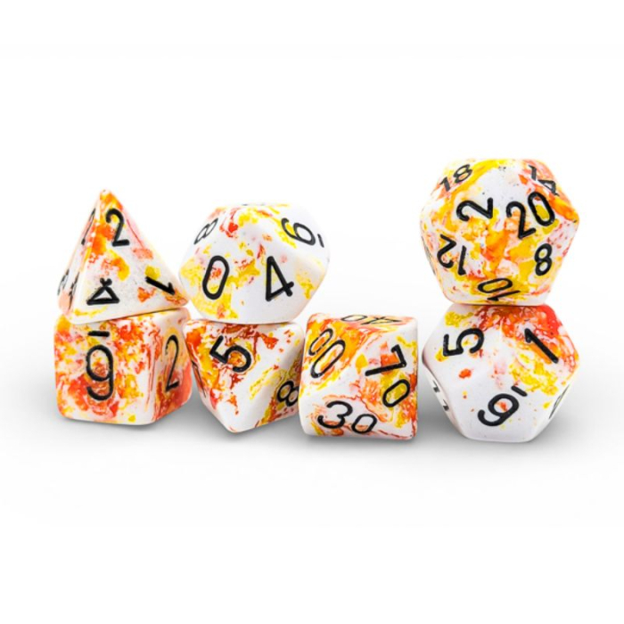 Chessex Brush Polyhedral Sunrise/black (7 dice) [2]