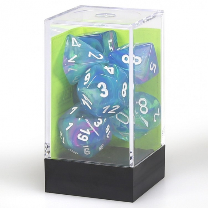 Chessex Festive Polyhedral Dice Set Waterlily/white (7 dice) [2]