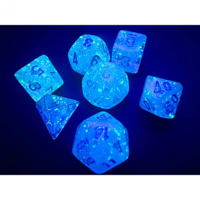 Chessex Luminary Mini-Polyhedral Dice Set Sky/silver (7 dice) [2]