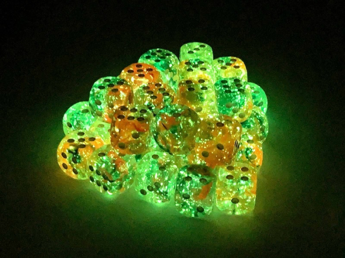 Chessex Nebula Dice Block 12 mm Spring/white Luminary D6 (36 dice) [3]
