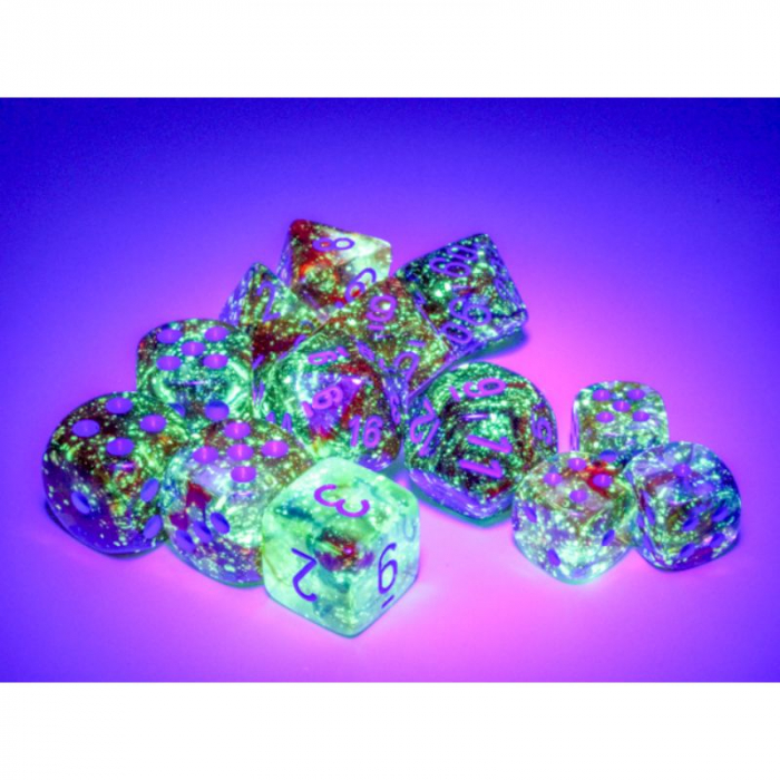 Chessex Nebula Dice Block 12mm Primary/blue Luminary D6 (36 dice) [3]
