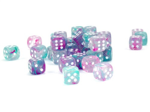 Chessex Nebula Dice Block 12mm Wisteria/white Luminary D6 (36 dice) [2]