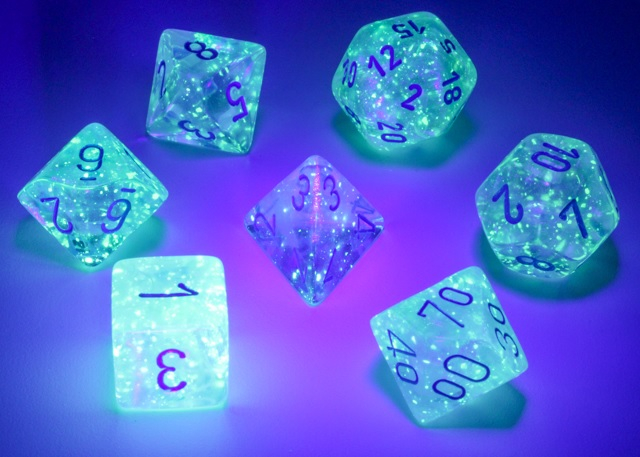 Chessex Borealis Polyhedral Dice Set Icicle/light blue Luminary (7 dice) [2]