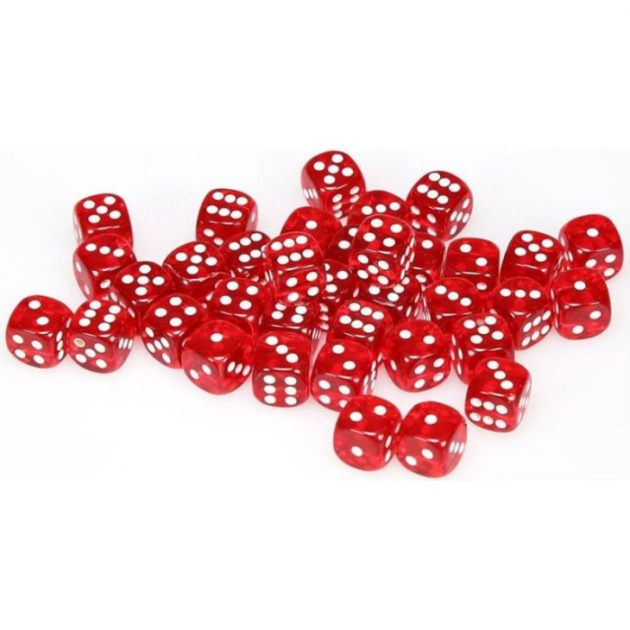 Chessex Translucent Dice Block Red/white D6 (36 dice) [3]