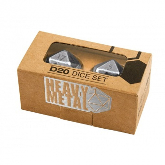 Dice - Heavy Metal D20 2 - Dice Set - Chrome [2]