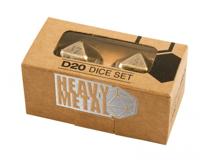 Dice - Heavy Metal D20 Dice Set Antique Bronze [2]