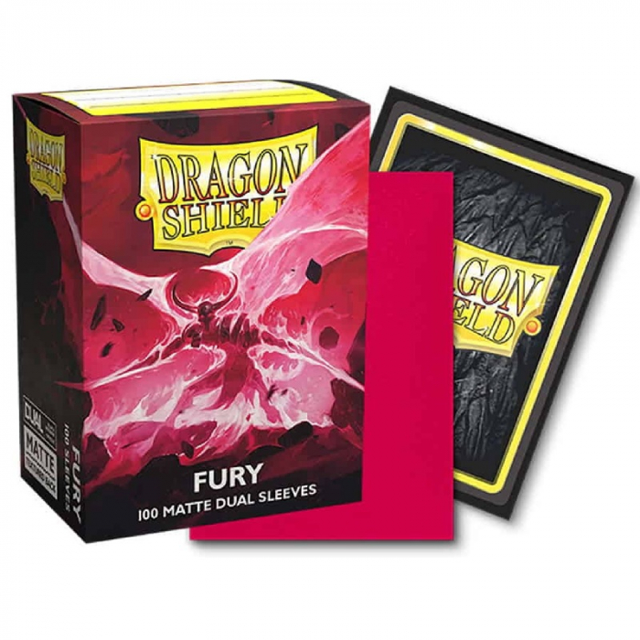 Dragon Shield Standard Sleeves - Dual Matte Fury Alaric, Crimson King 63.5x88.9mm (100 Sleeves) [2]