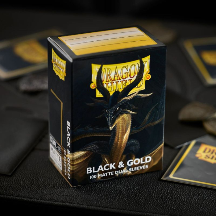 Dragon Shield Standard Sleeves - Matte Dual Black & Gold 63x88mm (100 buc) [4]