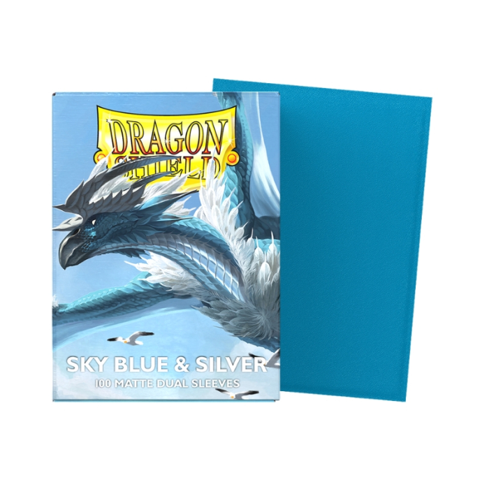 Dragon Shield Standard Sleeves - Matte Dual Sky Blue & Silver 63x88mm (100 buc) [2]