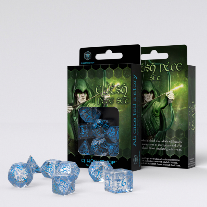 Elvish Translucent & Blue Dice Set (7) [2]