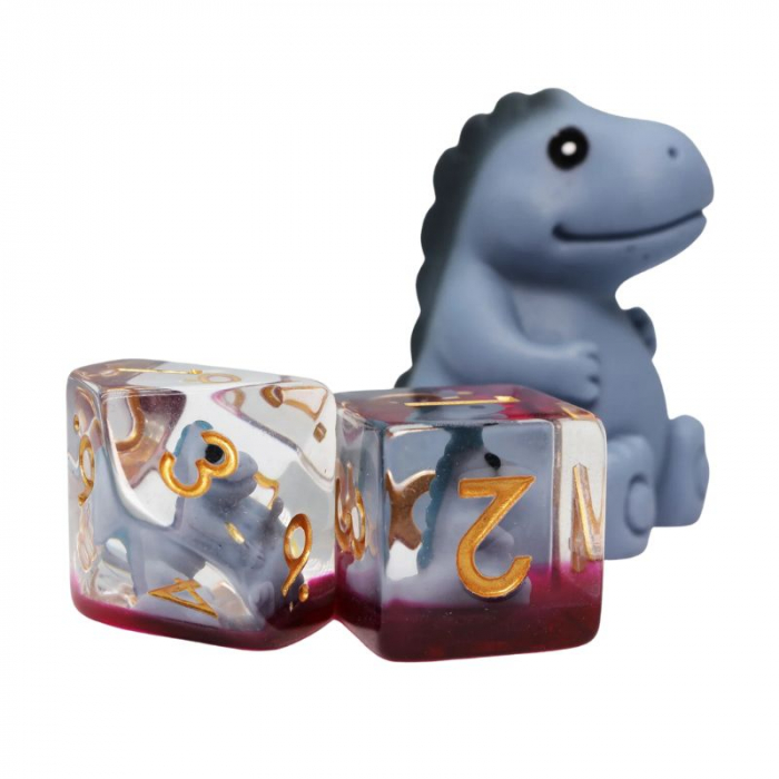 Foam Brain Dice Polyhedral Dice Set Grey T-Rex (7 dice) [3]