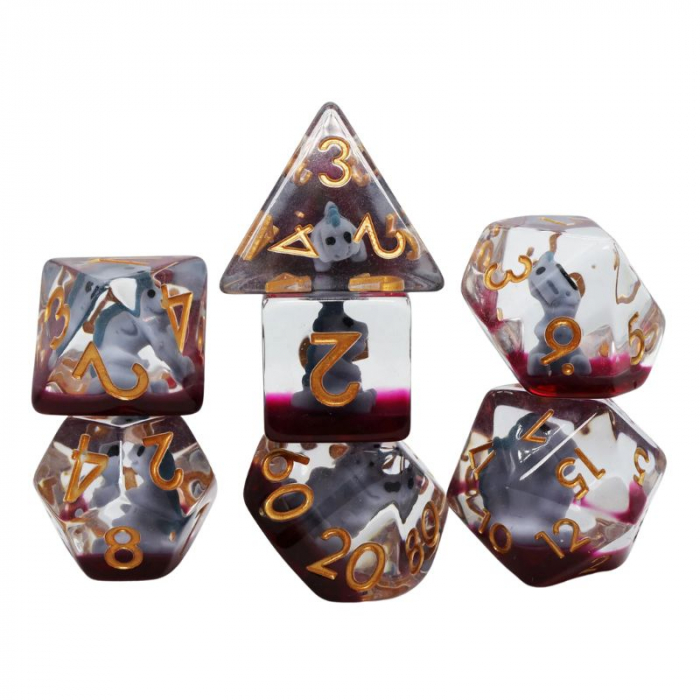Foam Brain Dice Polyhedral Dice Set Grey T-Rex (7 dice) [2]