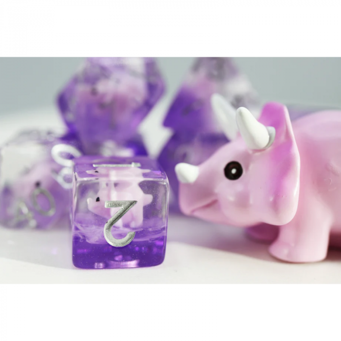 Foam Brain Dice Polyhedral Dice Set Pink Triceratops (7 dice) [2]