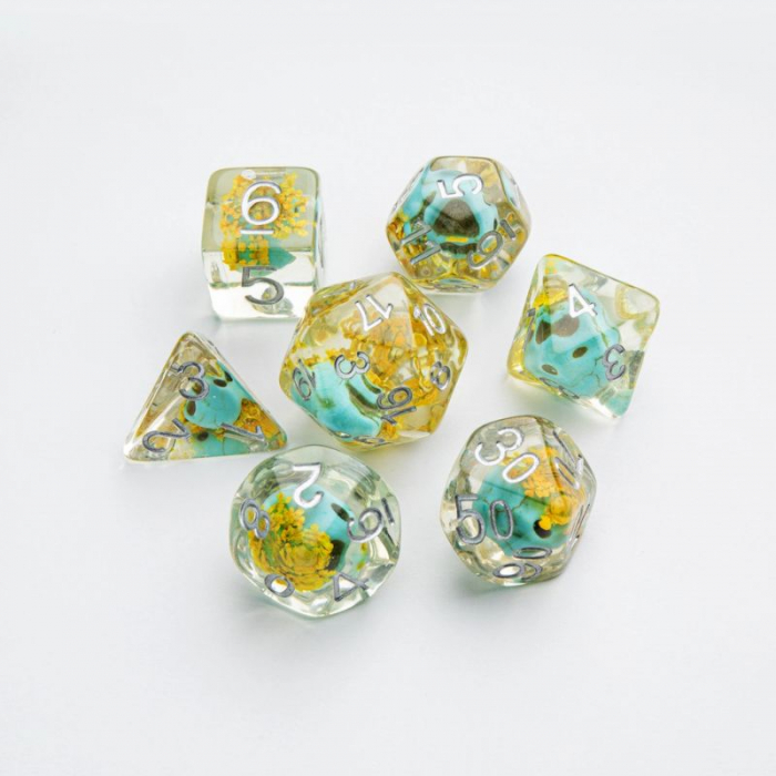 Gamegenic Embraced Series Green Skull RPG Dice Set (7 dice) [2]