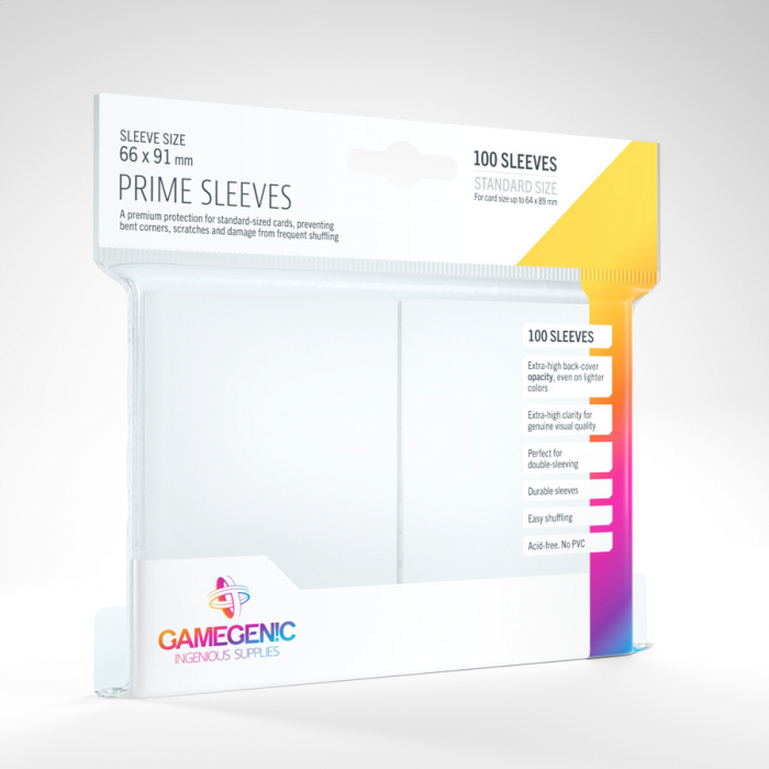 Gamegenic Standard Sleeves - Prime White 64x89mm (100 buc) [2]