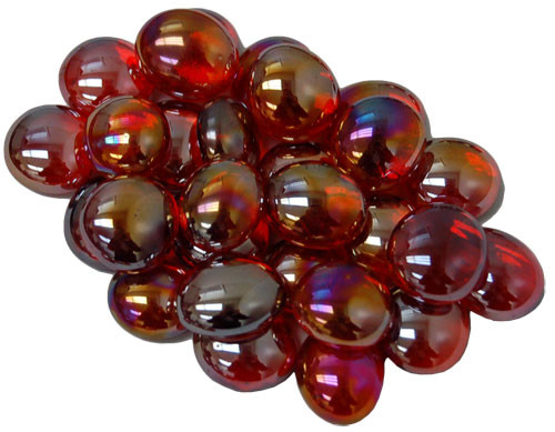 Gaming Glass Stones in Tube - Iridized Crystal Red (40) [1]