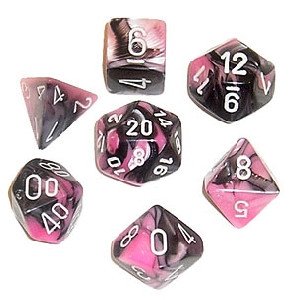 Gemini Poly 7 Set: Black-Pink/White - Chessex [1]