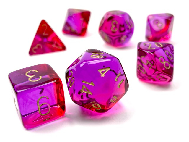 Gemini Polyhedral Translucent Red-Violet/gold 7-Die Set [2]
