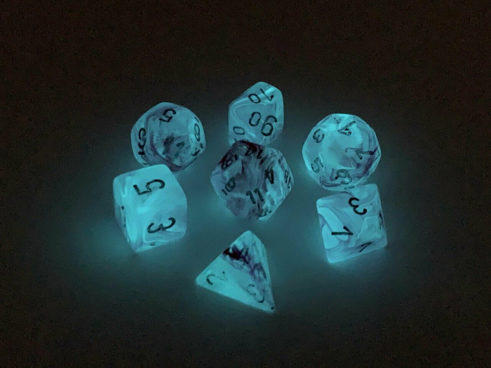 Ghostly Glow Pink/Silver Poly 7 Set - Chessex [3]