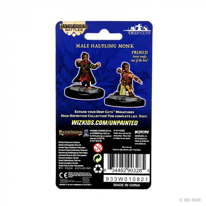Halfing Monk Male - Pathfinder Battles Deepcuts Unpainted Miniatures (W15) [3]