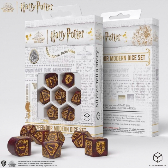 Harry Potter Modern Dice Set - Gryffindor Red (7 dice) [2]