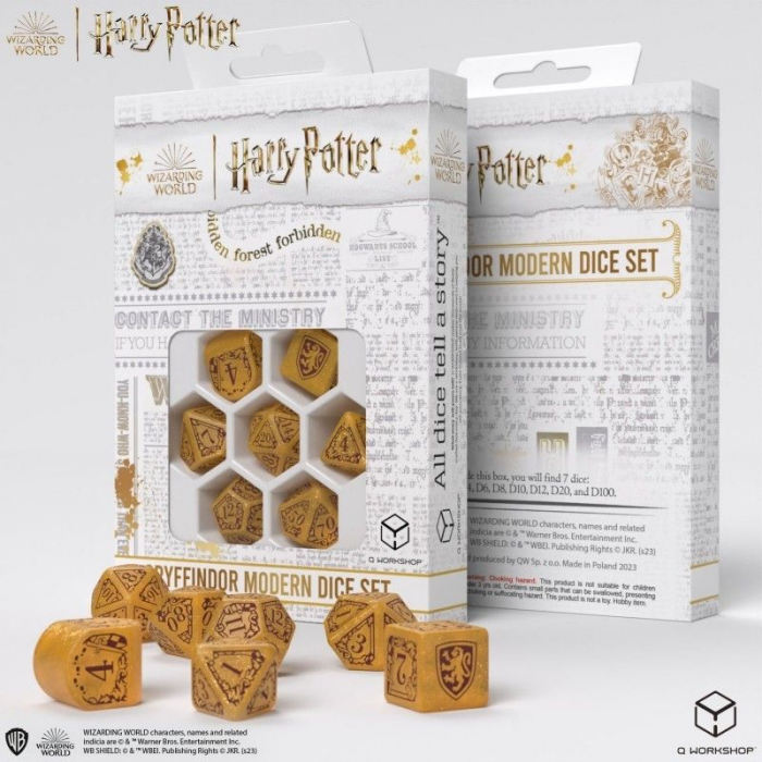 Q-Workshop - Harry Potter Modern Dice Set - Gryffindor Gold (7 dice) [2]
