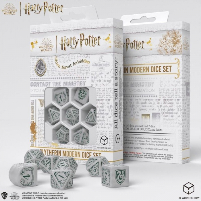 Q-Workshop - Harry Potter Modern Dice Set - Slytherin White (7 dice) [2]