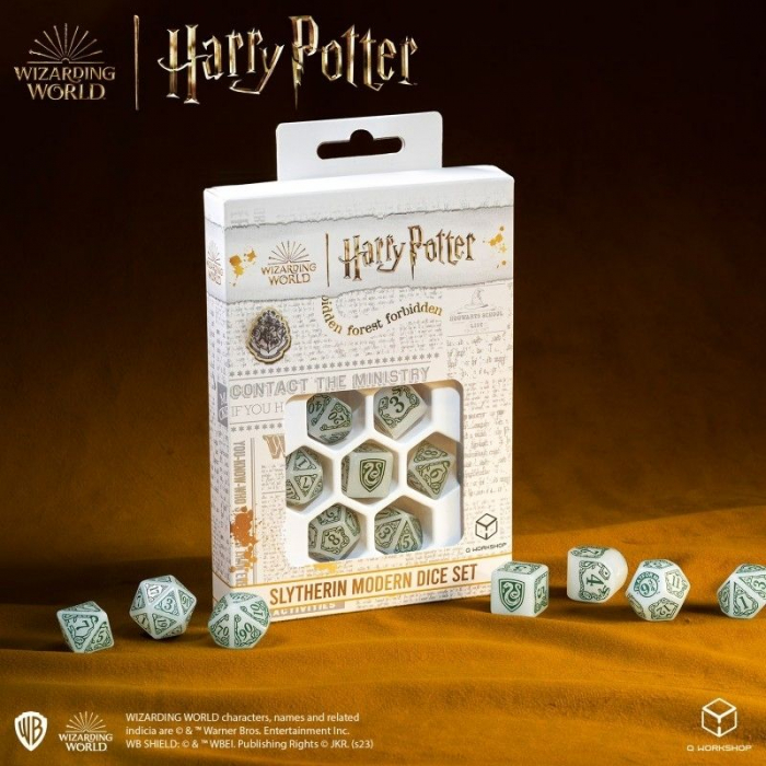 Q-Workshop - Harry Potter Modern Dice Set - Slytherin White (7 dice) [6]