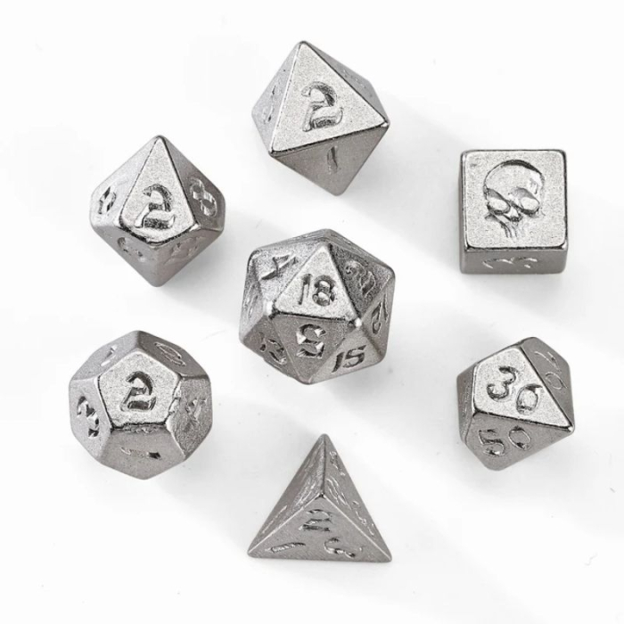 Hymgho Unseeli Tiny Dice Set in Potion Bottle Silver (7 dice) [2]