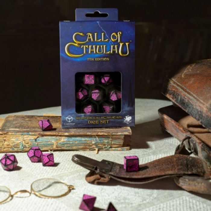 Q-Workshop Black & Magenta Dice Set - Call of Cthulhu 7th Edition (7 dice) [2]