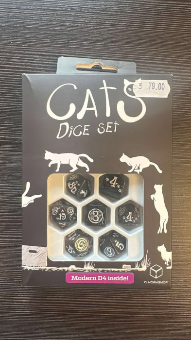 Q-Workshop - Cats Modern Dice Set - Waffle - (cutie usor deteriorata) [5]