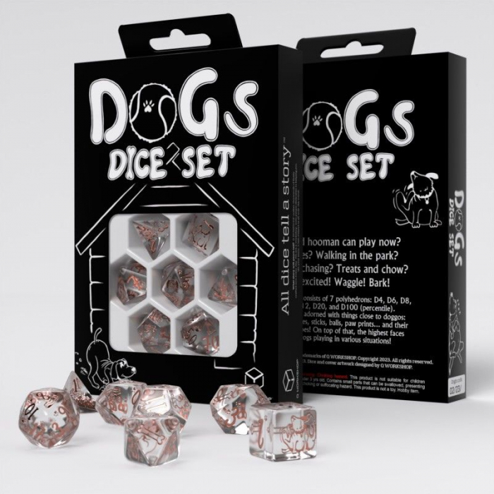 Q-Workshop Dogs Dice Set - Bubbles (7 dice) [2]