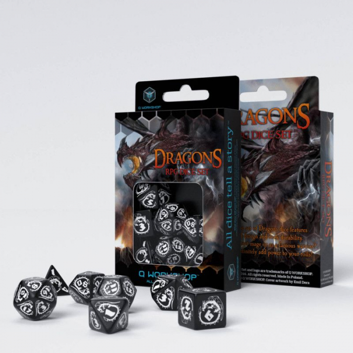 Q-Workshop Dragons Dice Set - Hematite (7 dice) [2]