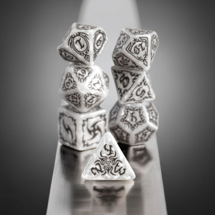 Q-Workshop Tribal Dice Set - Pearl & Brown (7 dice) [3]