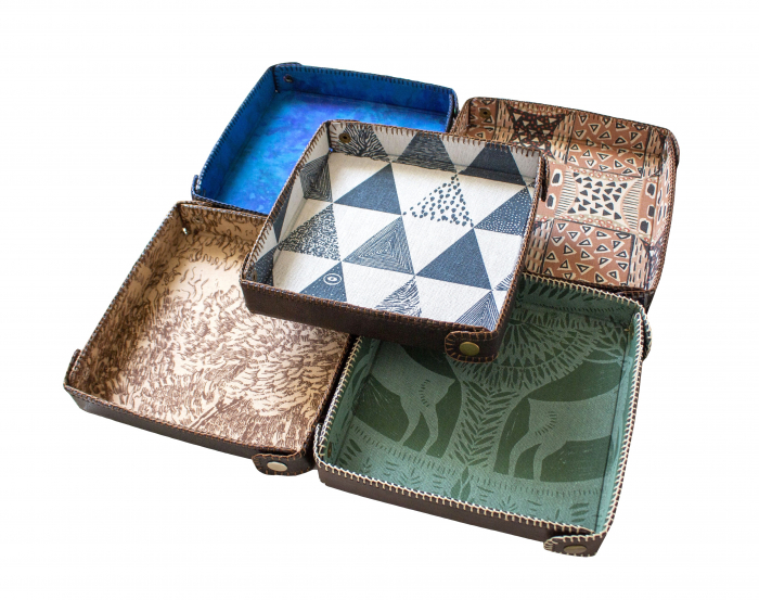 Square Dice Tray with Leather Backing [1]