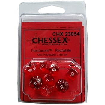 Chessex Translucent Mini-Polyhedral Dice Set Red/white (7 dice) [2]
